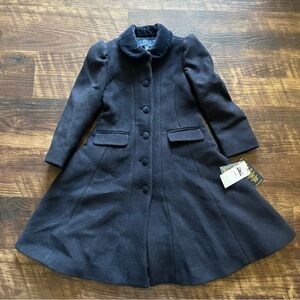 NWT Polo Ralph Lauren navy blue Wool Pea coat preppy coquette jacket 4T $475
